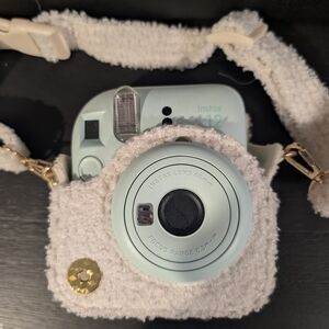 Instax Blue Instant Camera with White Case
